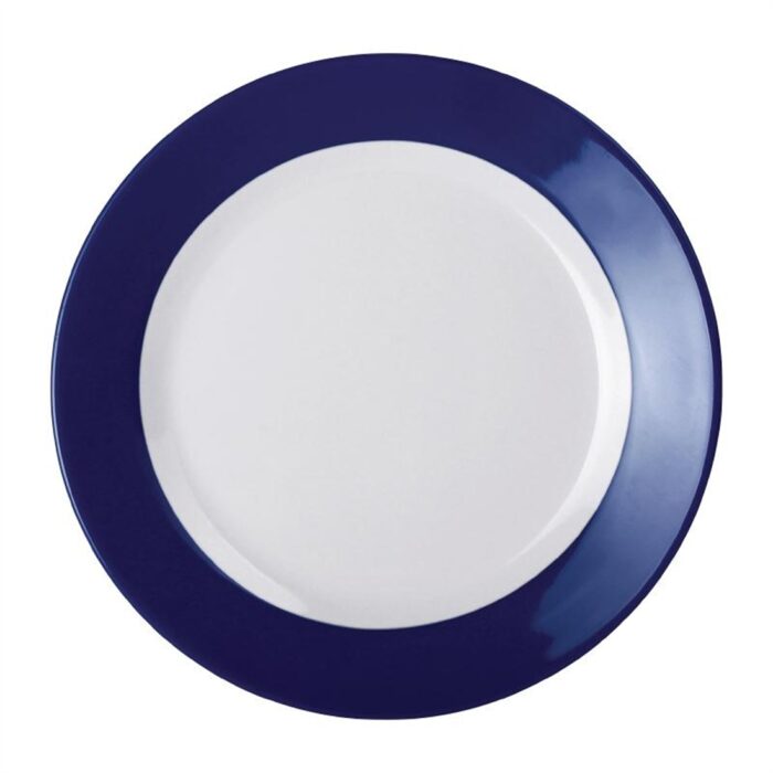 Kristallon Gala Colour Rim Melamine Plate Blue 195mm