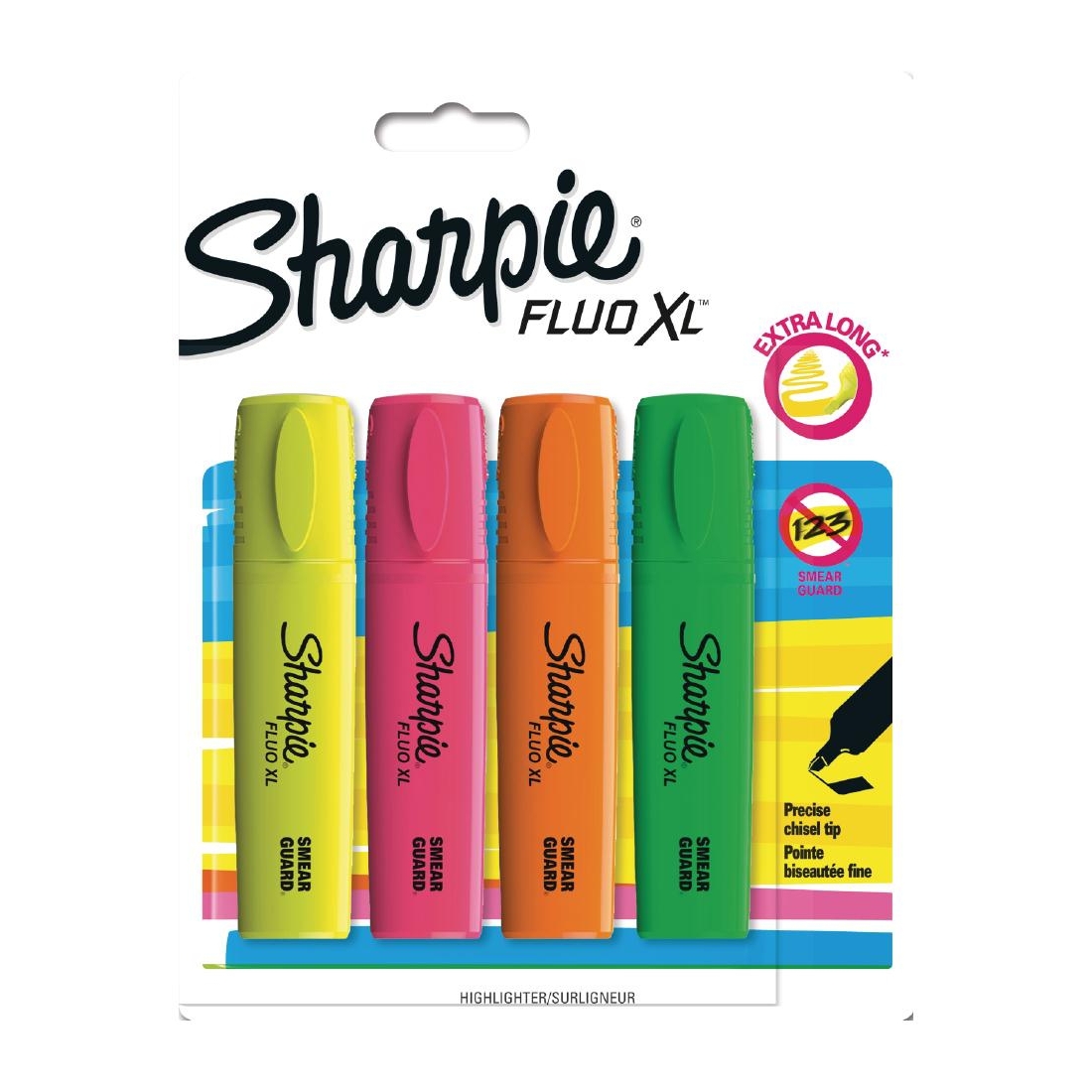 Sharpie Fluo XL Highlighter Assorted 4 Pack