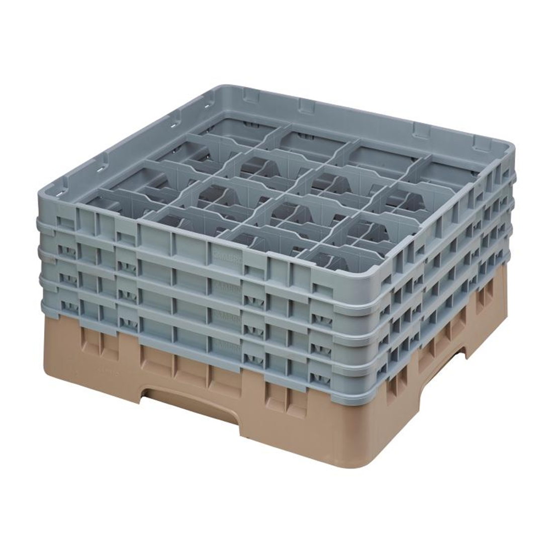 Cambro Camrack Beige 16 Compartments Max Glass Height 215mm