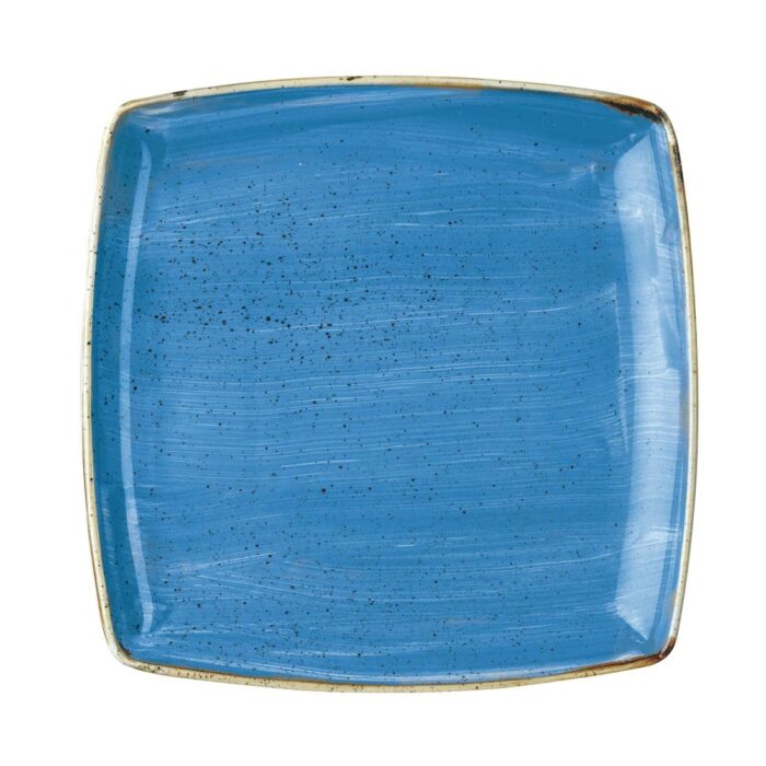 Churchill Stonecast Deep Square Plate Cornflower Blue 265mm
