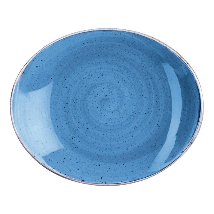 Churchill Stonecast Oval Plate Cornflower Blue 197 x 160mm