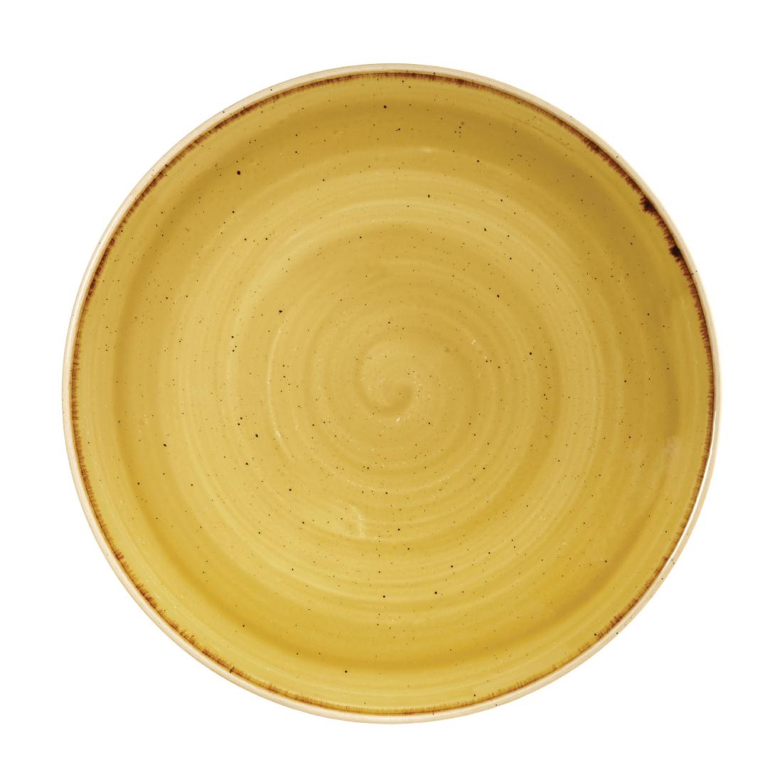Churchill Stonecast Round Coupe Plate Mustard Seed Yellow 260mm