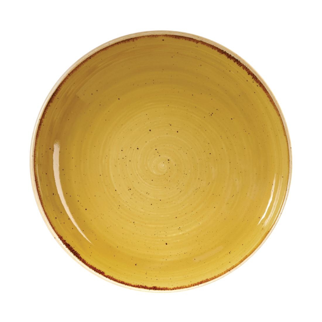 Churchill Stonecast Round Coupe Bowl Mustard Seed Yellow 248mm