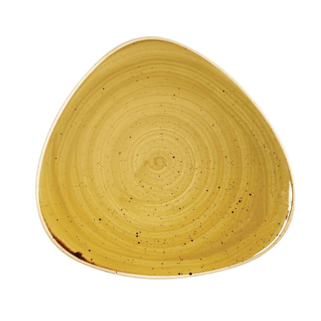 Churchill Stonecast Triangle Plate Mustard Seed Yellow 311mm