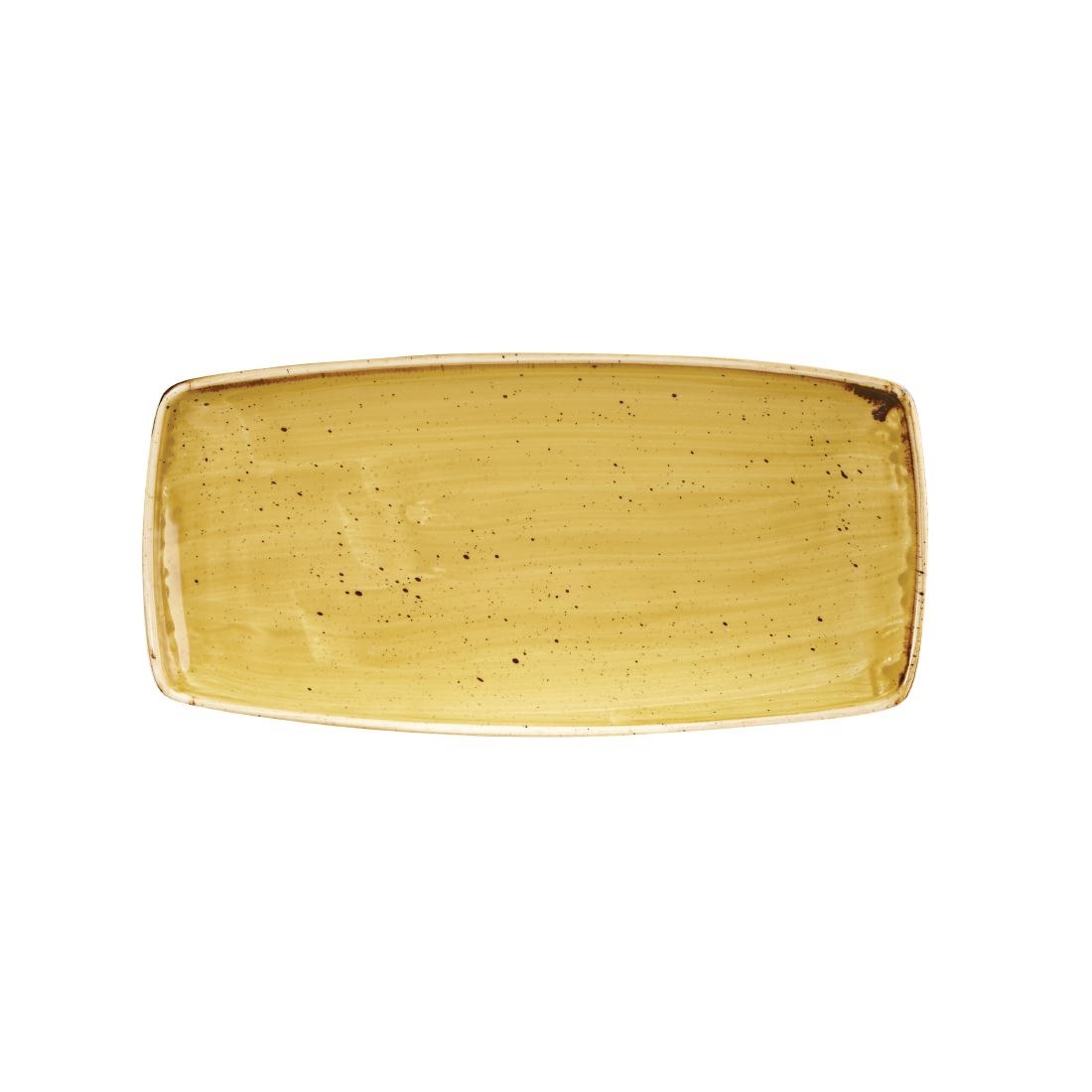 Churchill Stonecast Rectangular Plate Mustard Seed Yellow 295 x 150mm