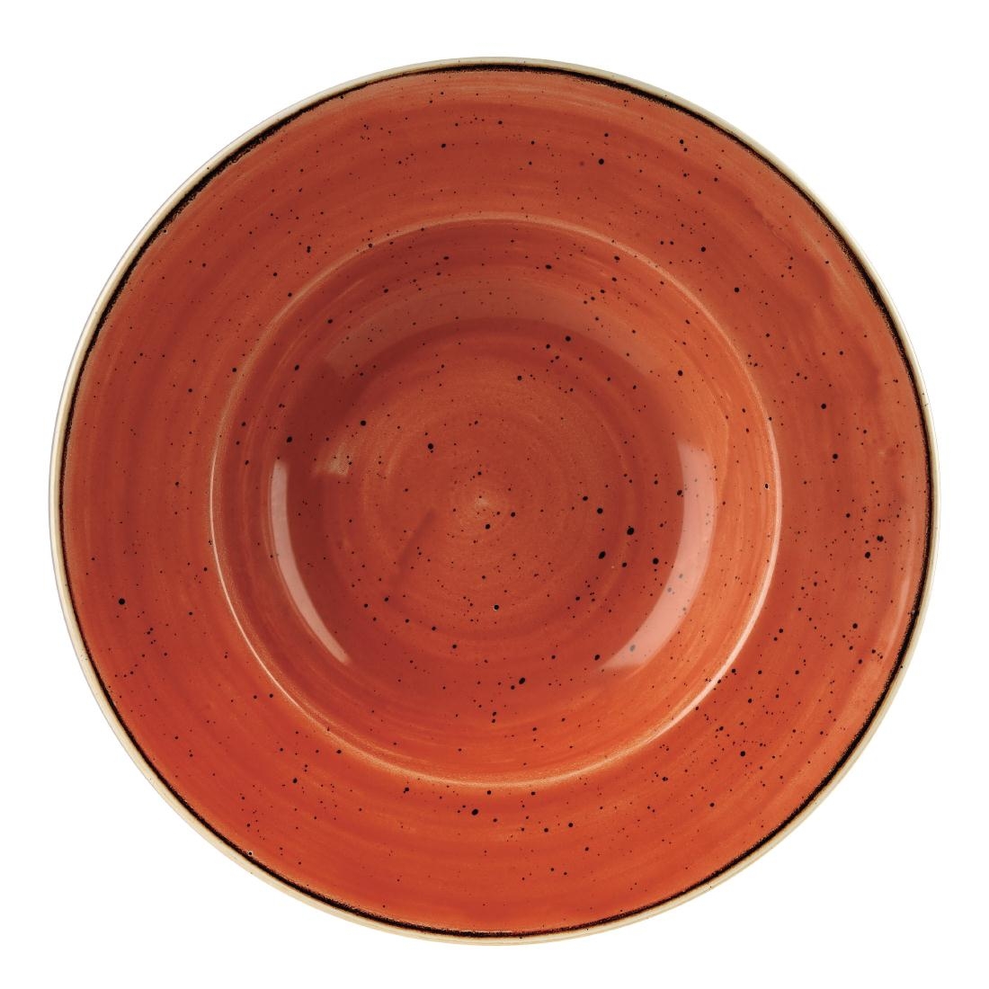 Churchill Stonecast Round Wide Rim Bowl Spiced Orange 277mm