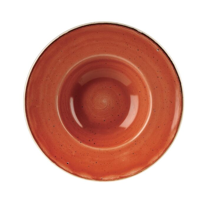 Churchill Stonecast Round Wide Rim Bowl Spiced Orange 239mm