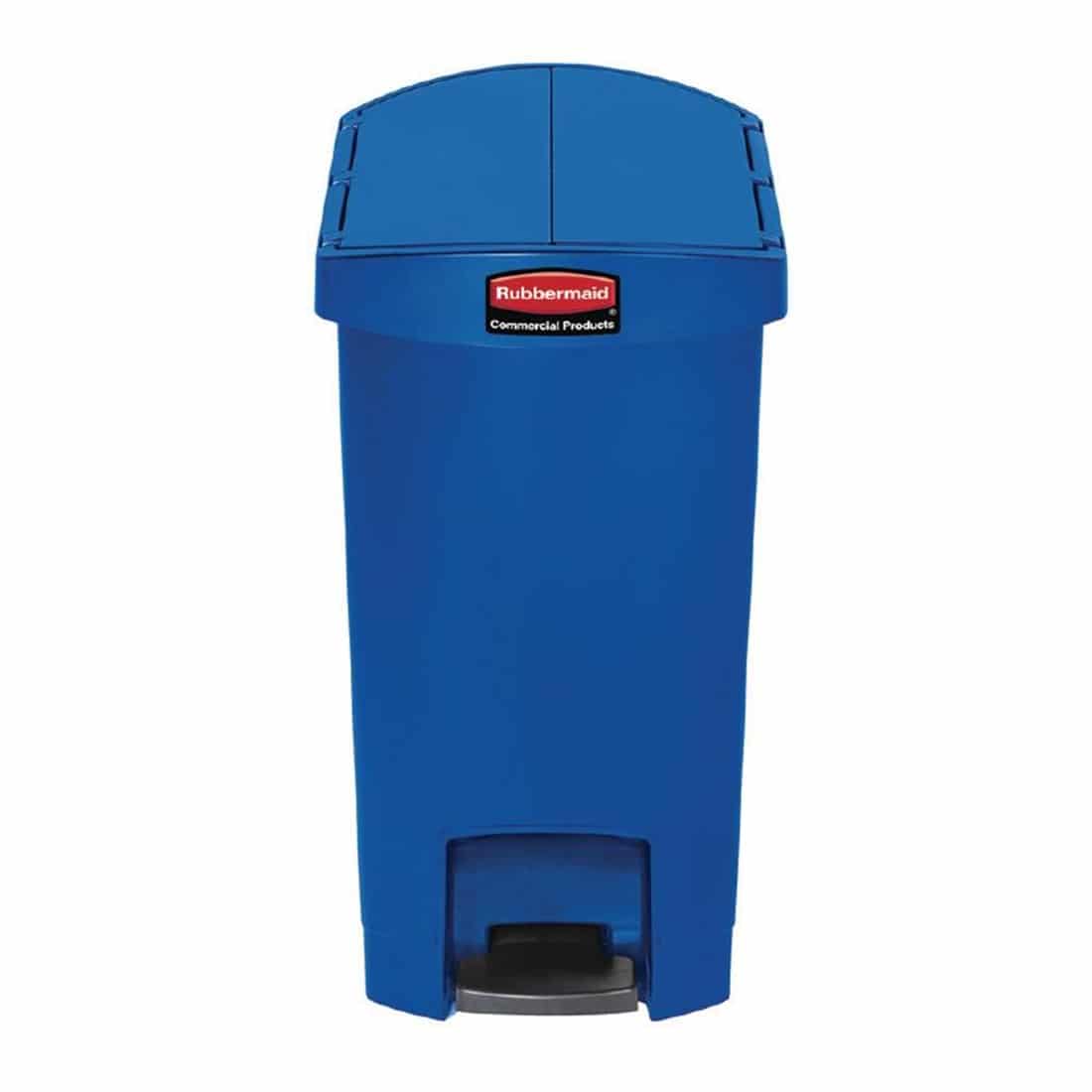 Rubbermaid Slim Jim End Step on Pedal Bin Blue 30 Ltr