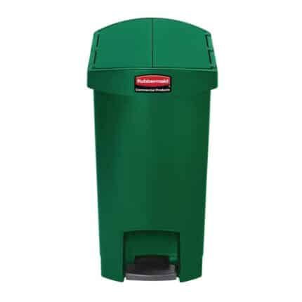 Rubbermaid Slim Jim End Step on Pedal Bin Green 30 Ltr