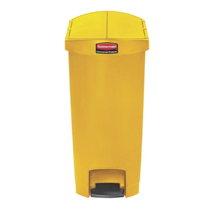 Rubbermaid Slim Jim End Step on Pedal Bin Yellow 50 Ltr