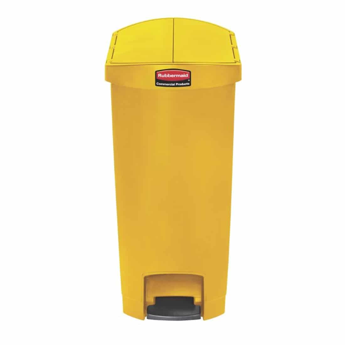 Rubbermaid Slim Jim End Step on Pedal Bin Yellow 50 Ltr