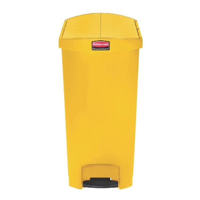 Rubbermaid Slim Jim End Step on Pedal Bin Yellow 90 Ltr