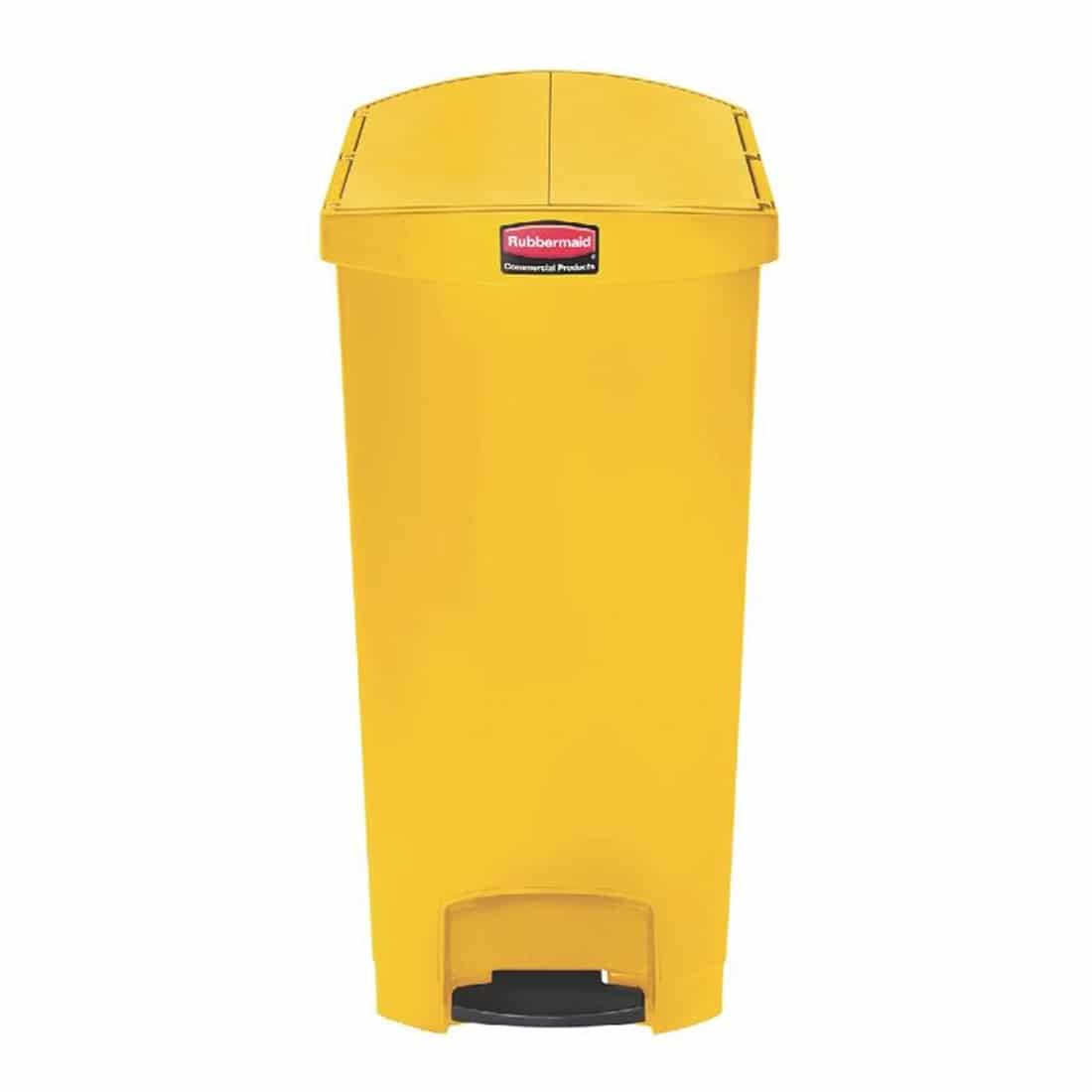 Rubbermaid Slim Jim End Step on Pedal Bin Yellow 90 Ltr