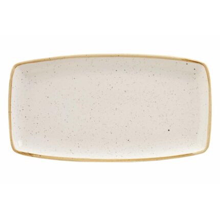 Churchill Stonecast Rectangular Plate Barley White 350 x 185mm