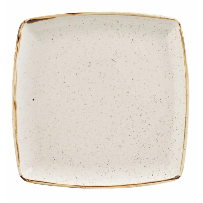 Churchill Stonecast Deep Square Plate Barley White 260mm