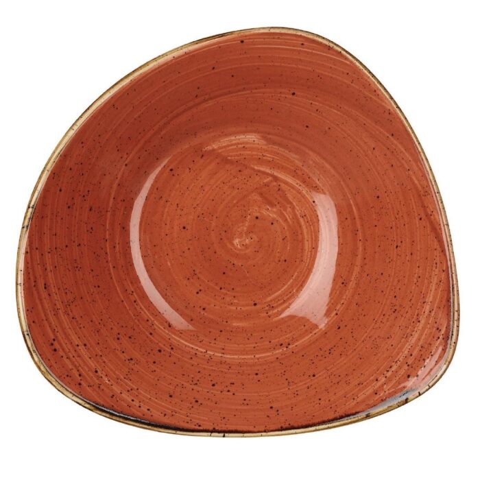 Churchill Stonecast Triangle Bowl Spiced Orange 200mm