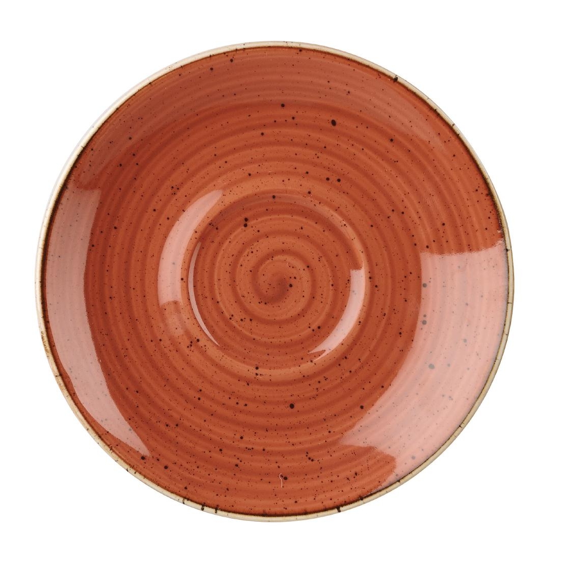 Churchill Stonecast Round Cappuccino Saucers Spiced Orange 185mm