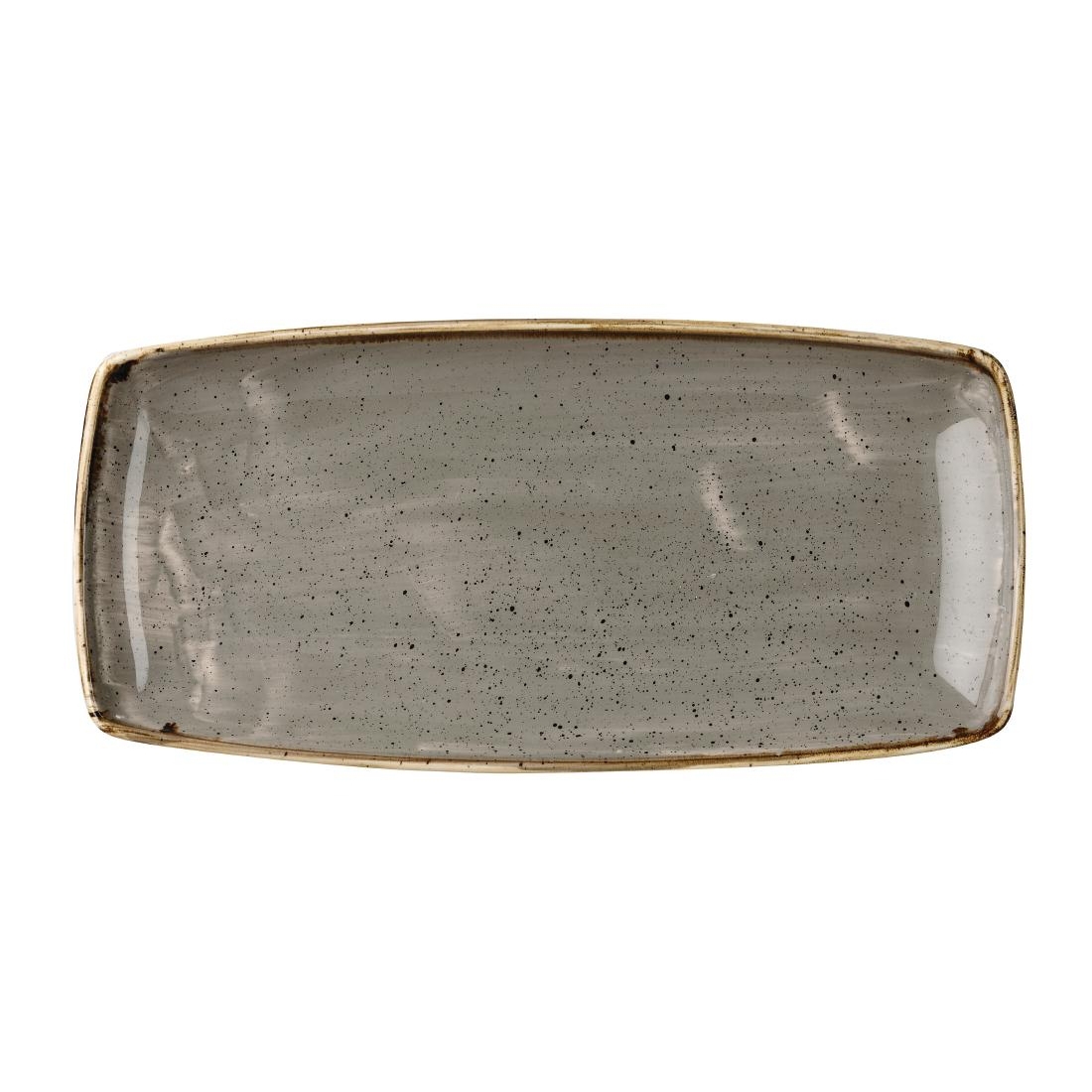 Churchill Stonecast Rectangular Plate Peppercorn Grey 295 x 150mm