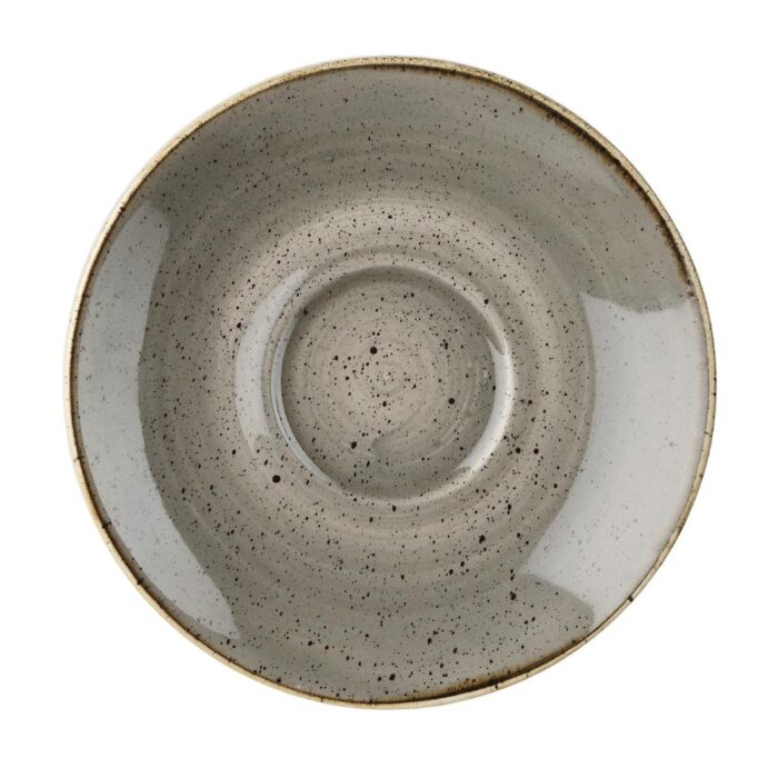 Churchill Stonecast Round Cappuccino Saucers Peppercorn Grey 185mm