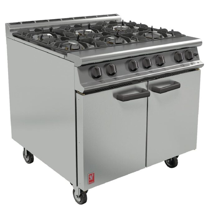 Falcon 6 Burner Dominator Plus Oven Range G3101 Propane Gas with Castors