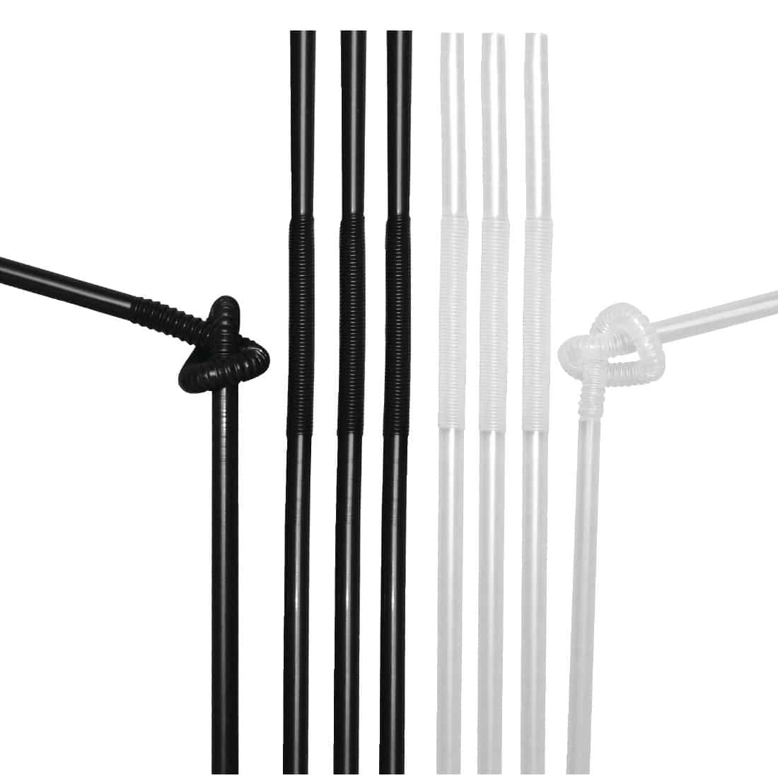 Fiesta Extraflex Black & White Straws