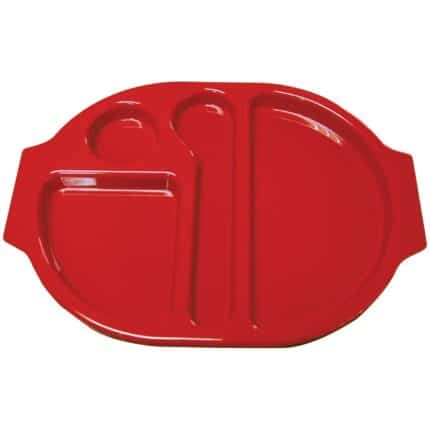 Kristallon Plastic Food Compartment Tray Small Red