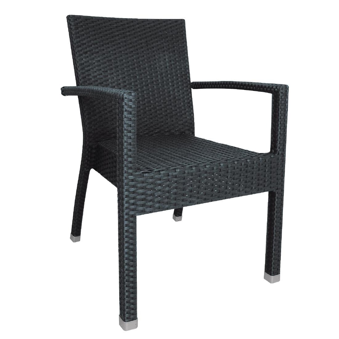 Bolero Wicker Armchairs Charcoal (Pack of 4)