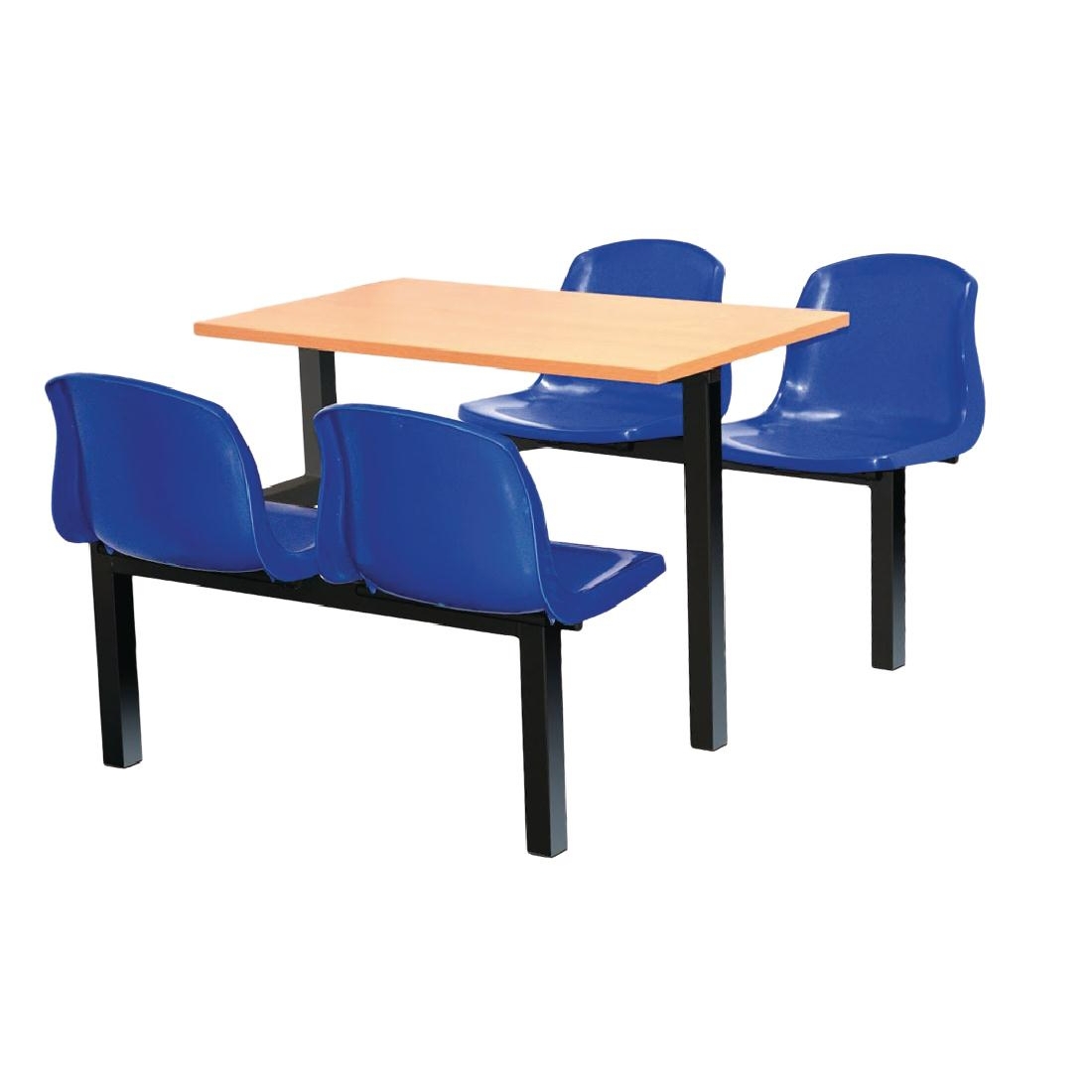 Bolero Four Seater Side Access Canteen Unit Beech and Blue