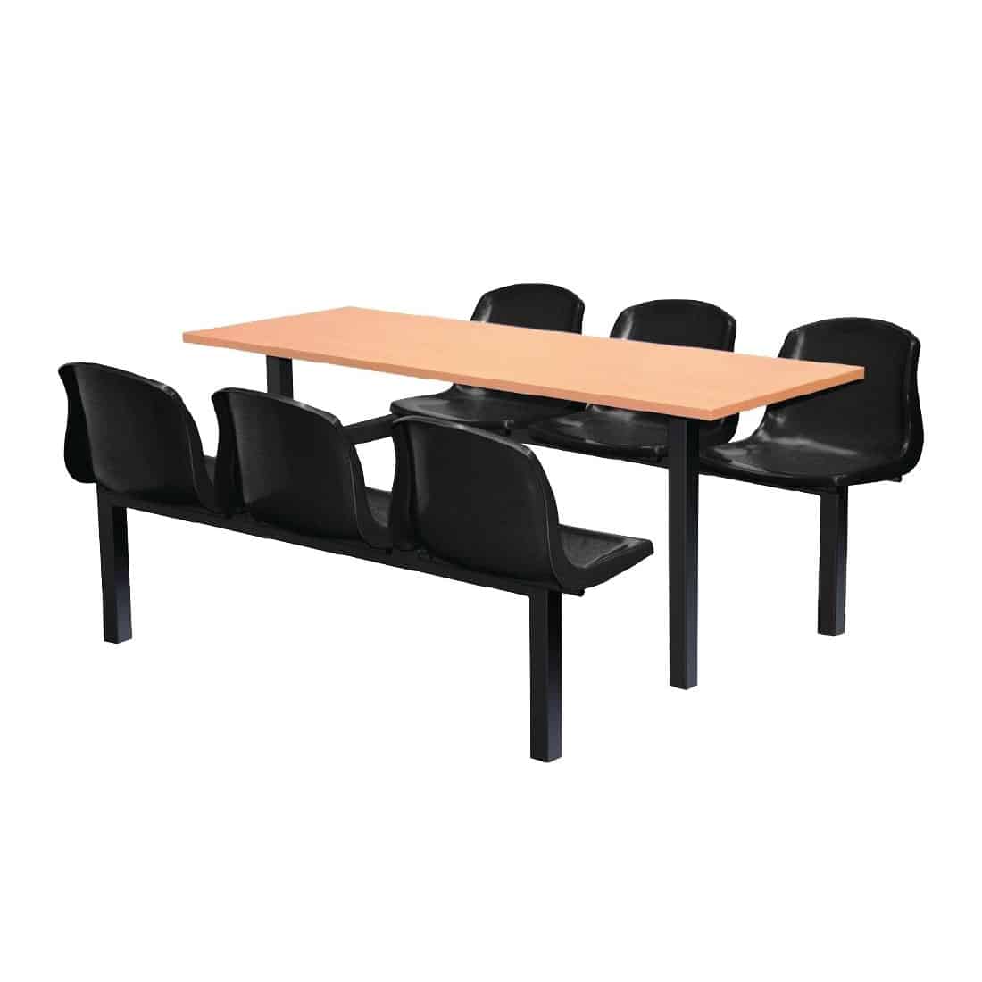 Bolero Six Seater Side Access Canteen Unit Beech and Black