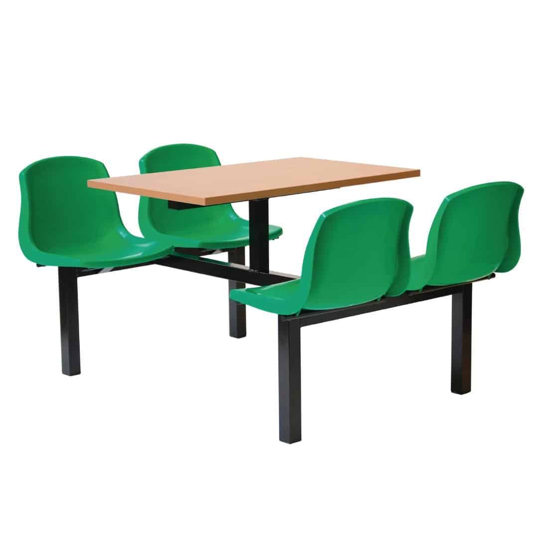 Bolero Four Seater Dual Access Canteen Unit Beech and Green