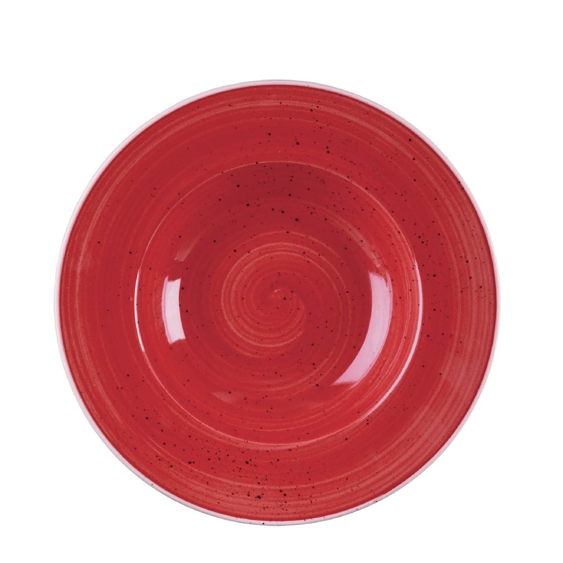Churchill Stonecast Round Wide Rim Bowl Berry Red 240mm
