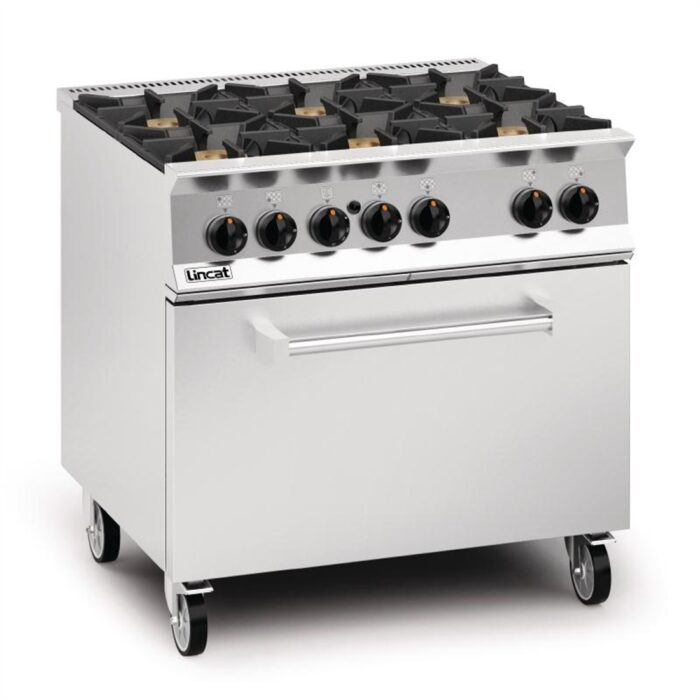 Lincat Opus 800 Natural Gas 6 Burner Range with Drop Down Door OG8002/N