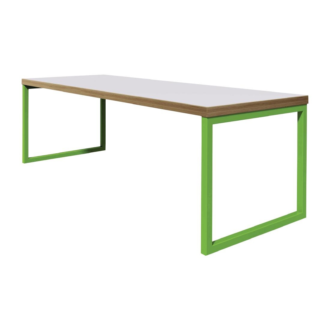 Bolero Dining Table White with Green Frame 6ft