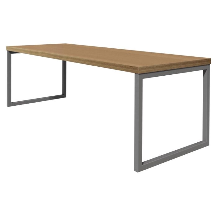 Bolero Dining Table Beech Effect with Silver Frame 6ft