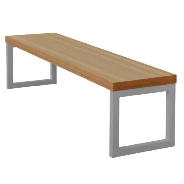 Bolero Dining Bench Beech Effect with Silver Frame 6ft