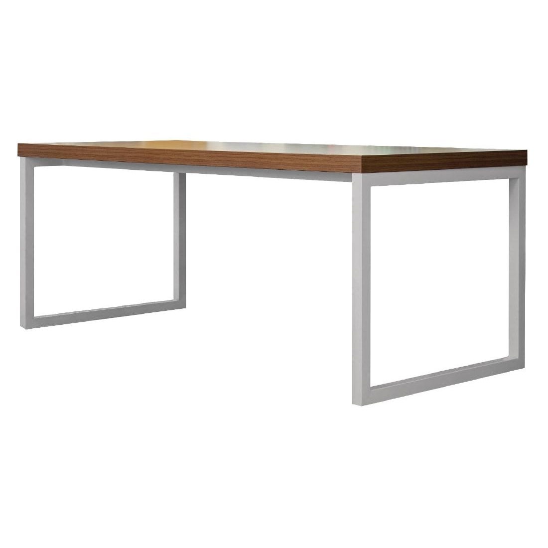 Bolero Dining Table Walnut Effect with Silver Frame 4ft