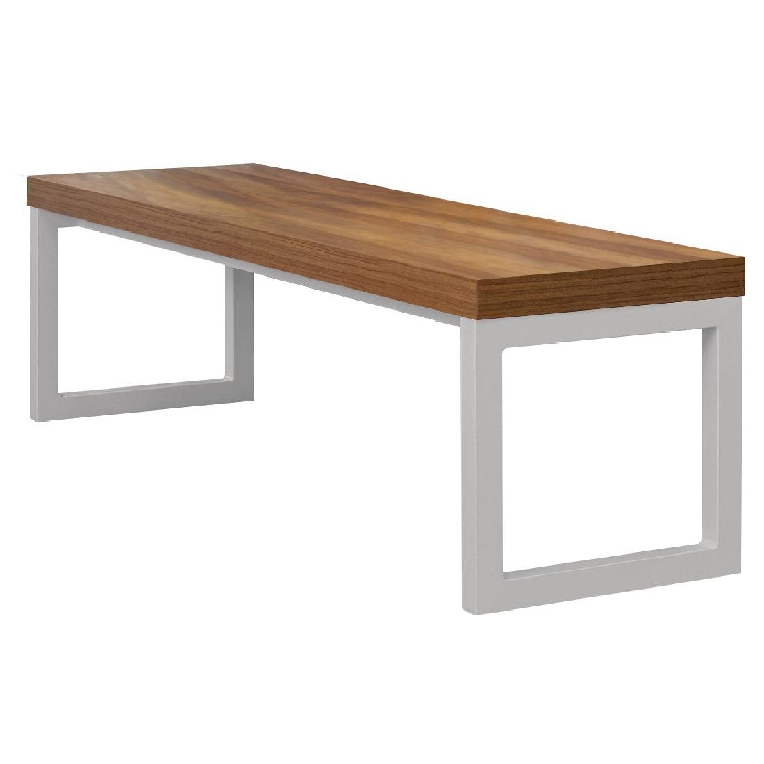 Bolero Dining Bench Walnut Effect with Silver Frame 3ft