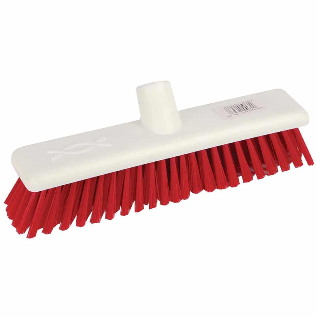 Jantex Hygiene Broom Soft Bristle Red 12in