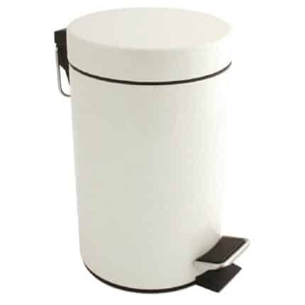 Bolero White Pedal Bin 3Ltr