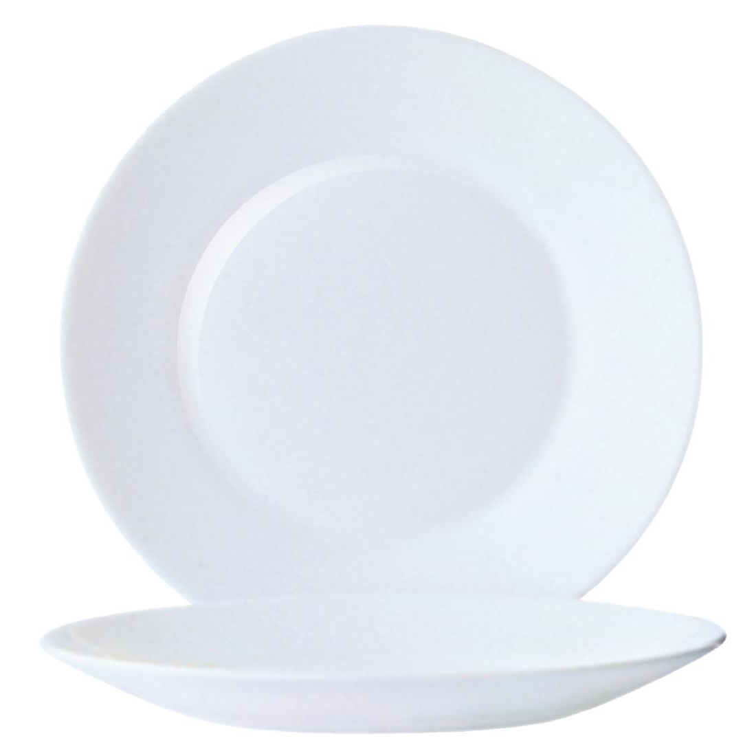 Arcoroc Opal Restaurant Wide Rim Plates 195mm