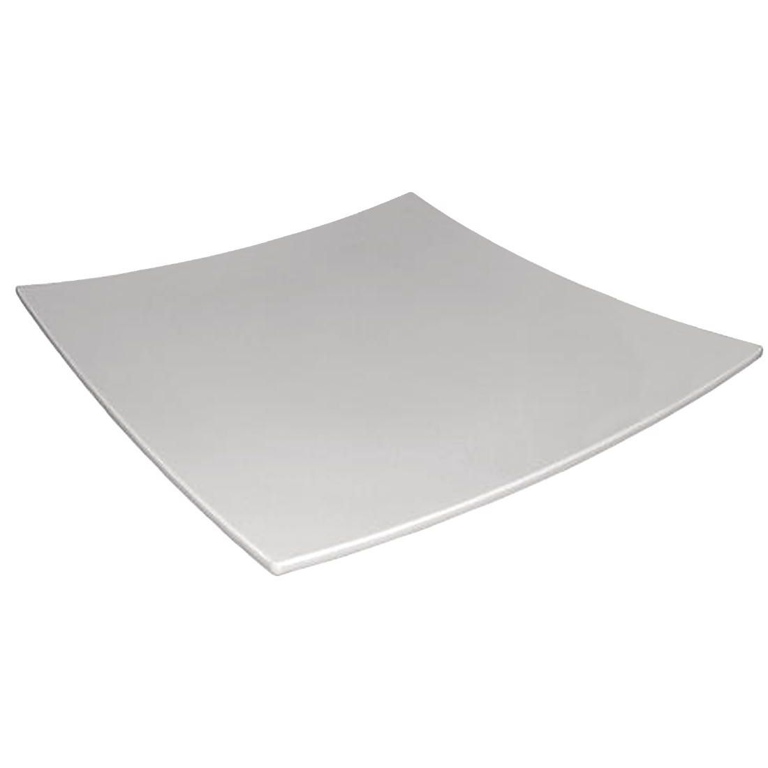 Curved Square Melamine Plate White 400mm