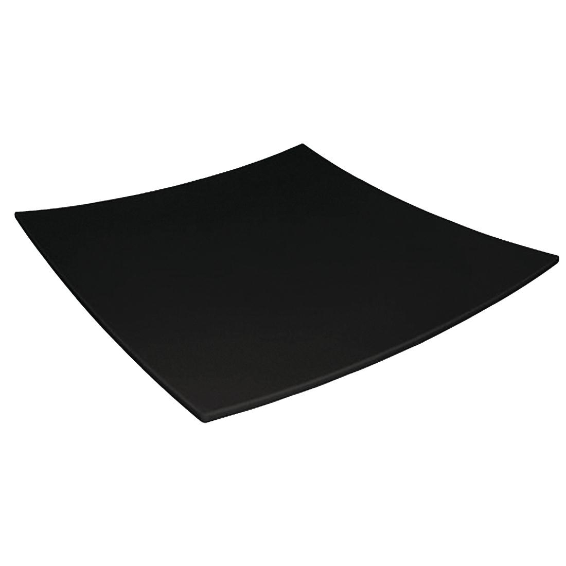 Curved Square Melamine Plate Black 400mm