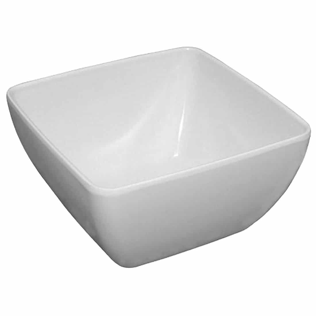 Curved White Melamine Bowl 8in