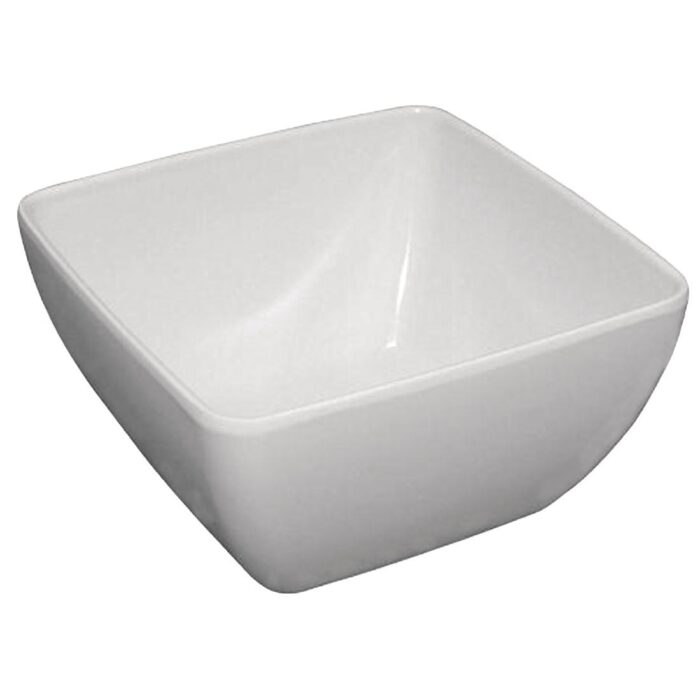 Curved White Melamine Bowl 11in