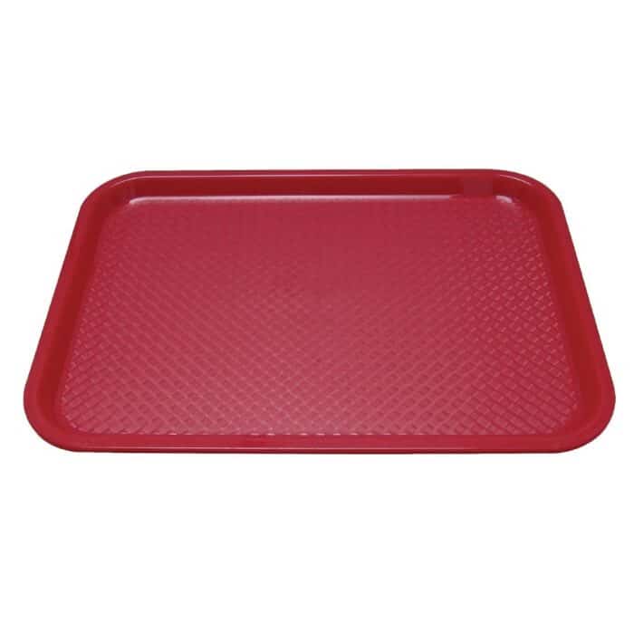 Kristallon Plastic Fast Food Tray Red Small