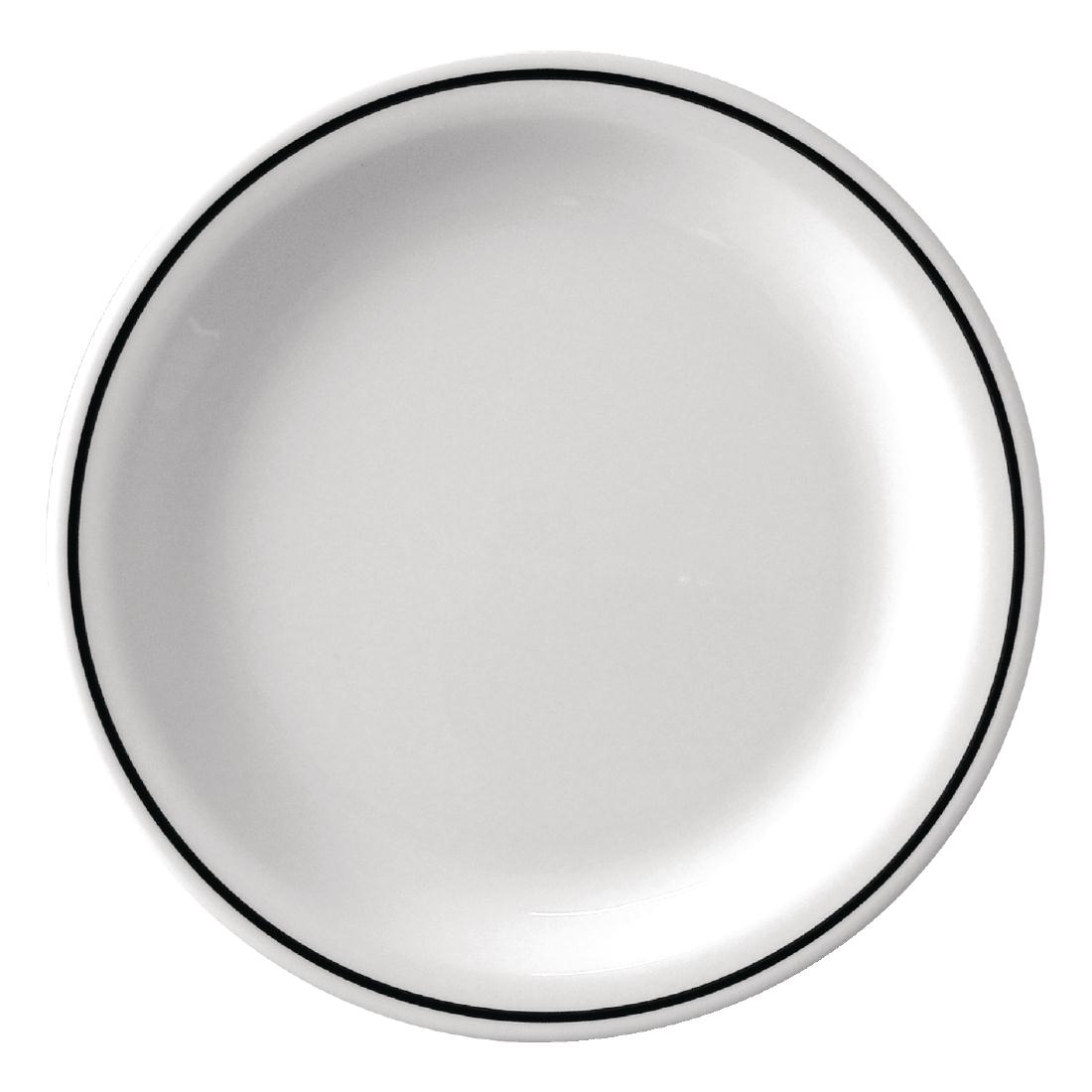 Kristallon Black Band Melamine Dinner Plates 230mm