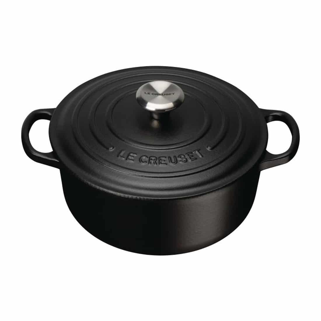 Le Creuset Cast Iron Round Casserole 24cm 4.2L Satin Black