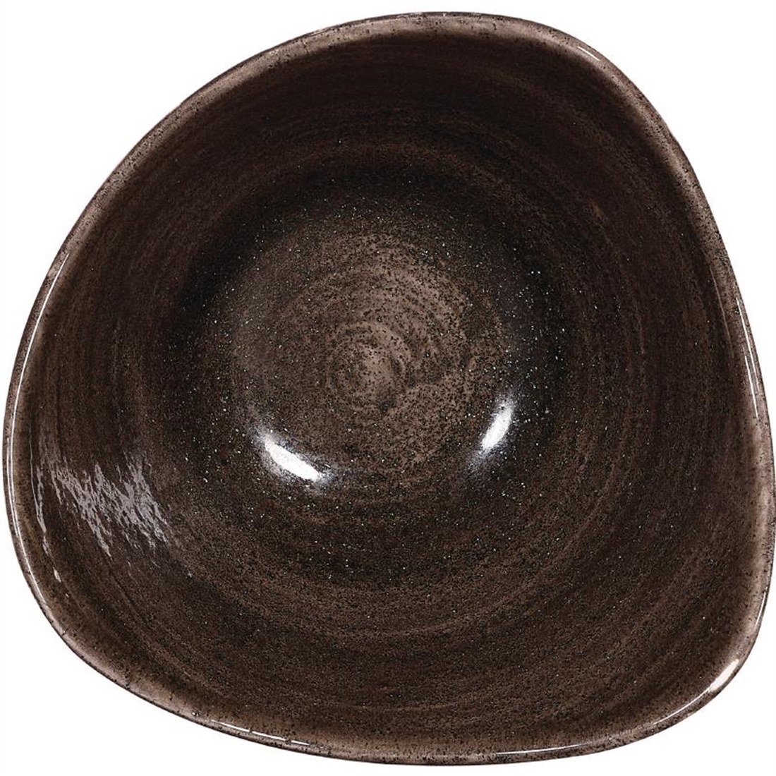 Churchill Stonecast Patina Triangular Bowls Black