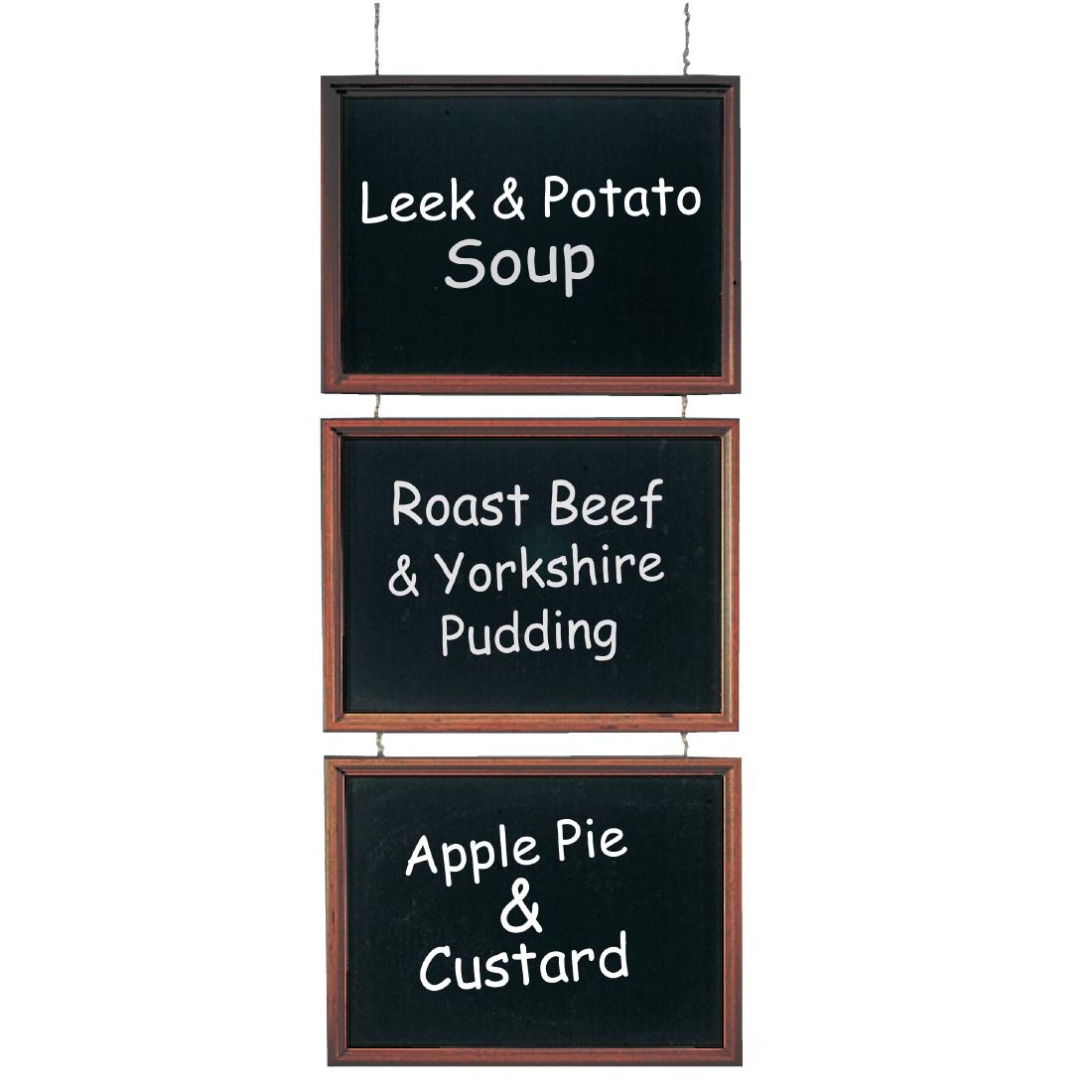 Securit Trio of Hanging Chalkboards (3x) 200 x 430mm