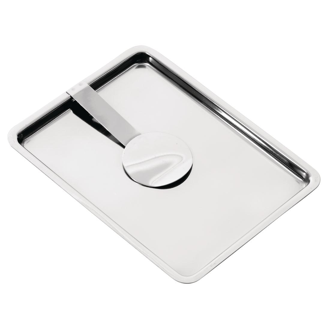 Olympia Curved Stainless Steel Tip Tray With Bill Clip